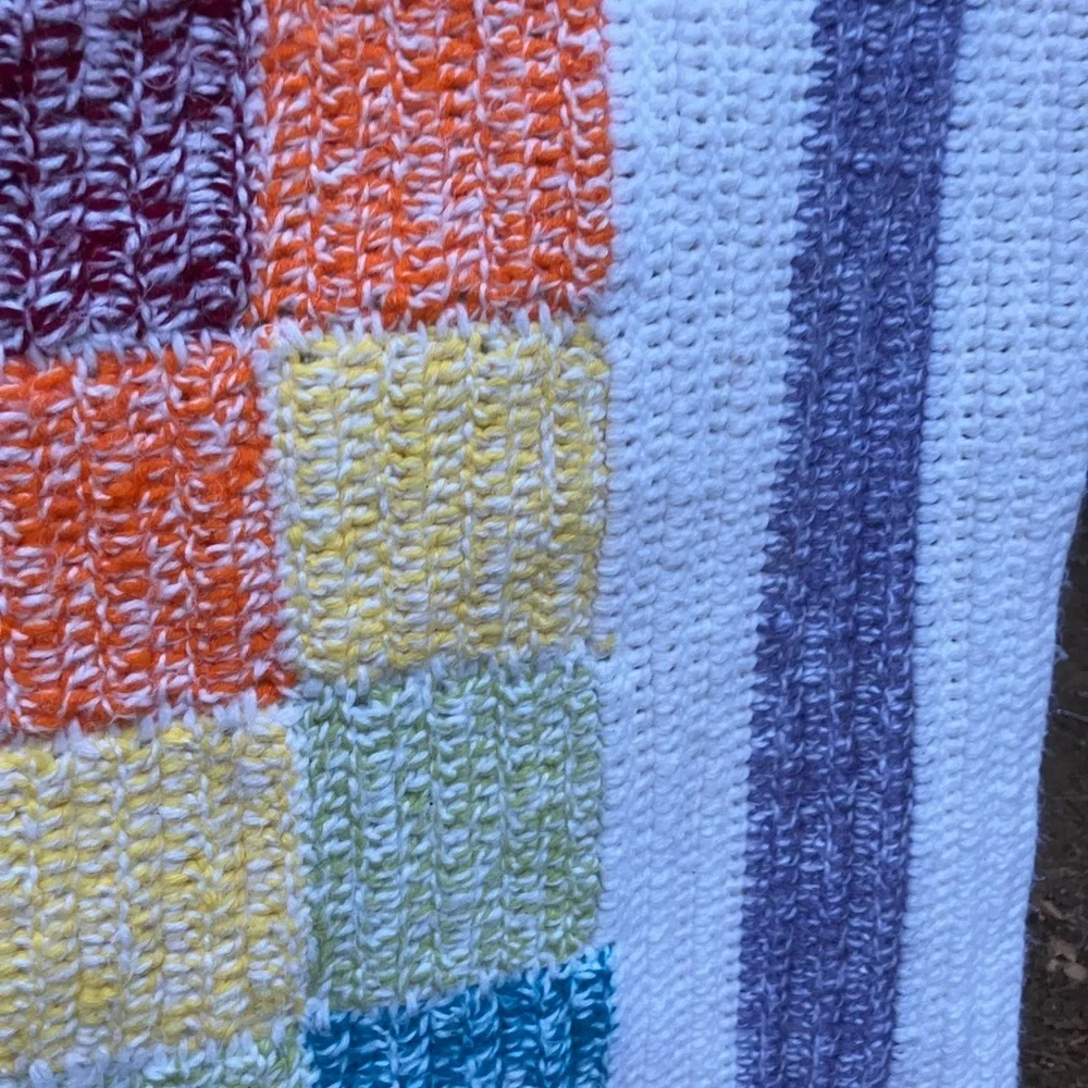 Heavy crocheted handmade vintage throw lap blanket